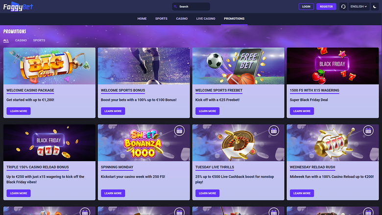 Промоакции Foggybet для ПК