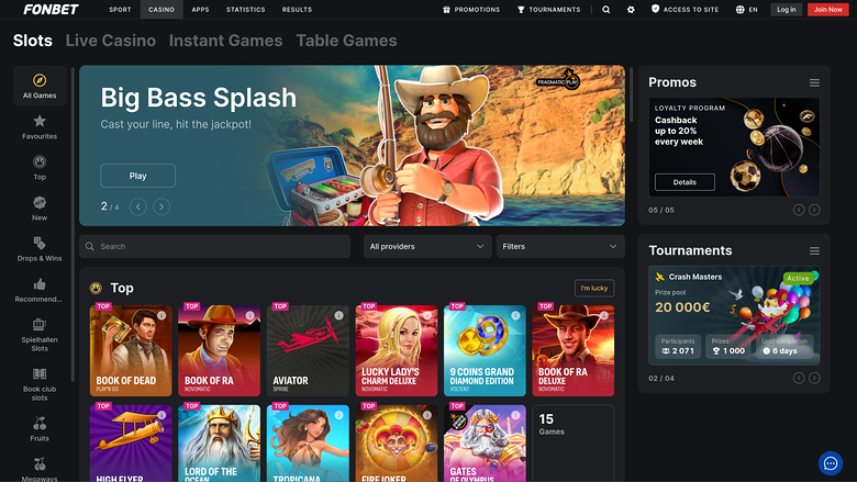 Sviluppatori di giochi di Fonbet Casino Desktop