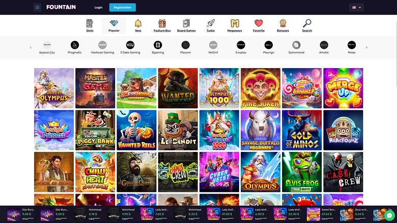 Игры в казино Фонтан