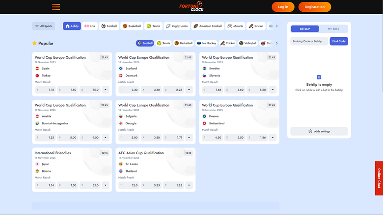 Paris sportifs de Fortune Clock Casino Desktop