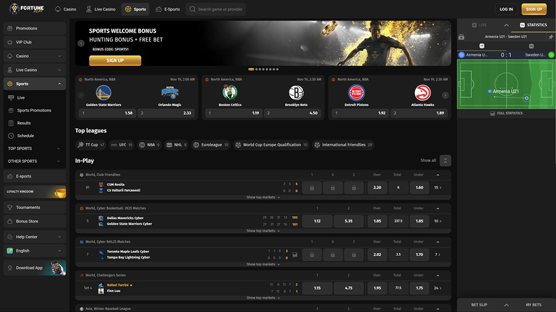 Fortune Play Casino Sports pour ordinateur