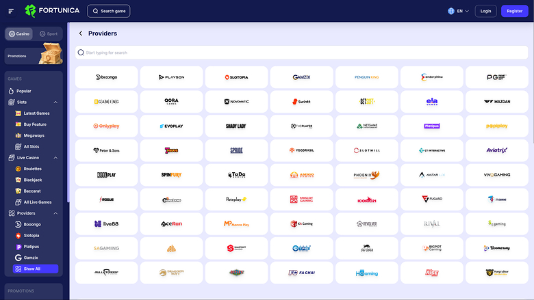 Fortunica Casino Desktop-Spielentwickler
