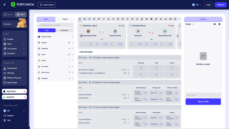 Fortunica Casino Desktop-Sport