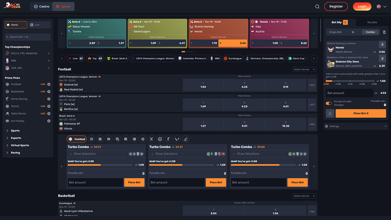 ForzaBet Casino Desktop Sports