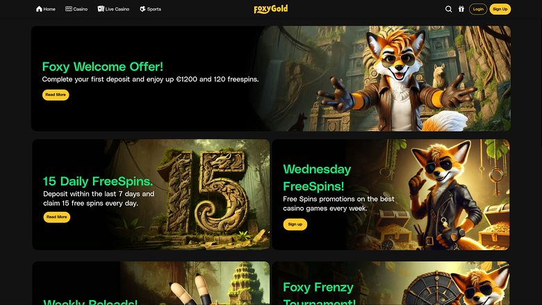 FoxyGold Casino Desktop-Aktionen