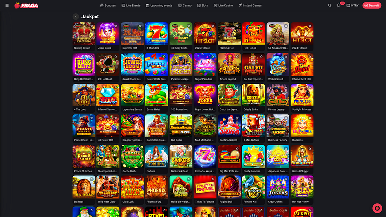 Jackpot du casino Fragabet sur ordinateur