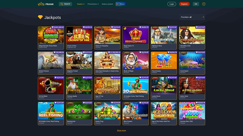 Jackpot de bureau Frank Casino