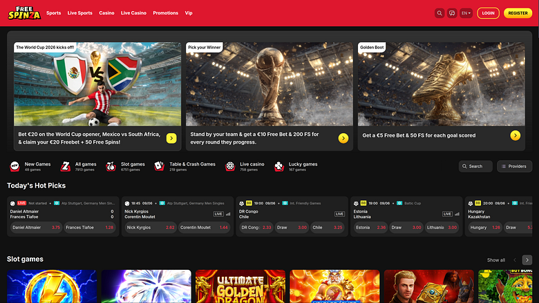 Page d'accueil gratuite du casino Spinza pour ordinateur