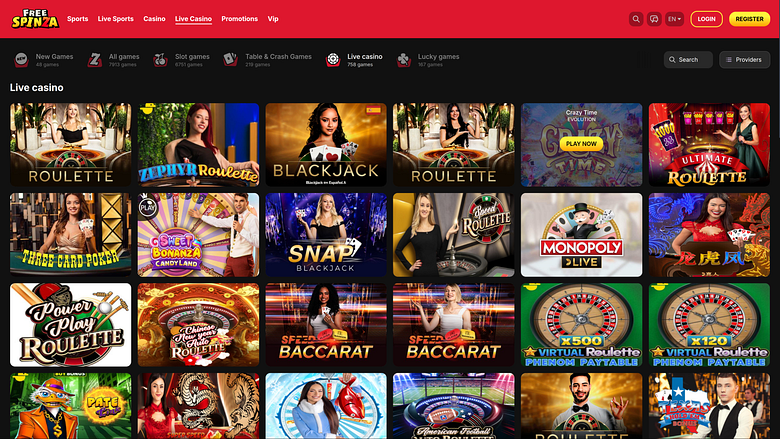 Casino Spinza gratuit sur ordinateur avec croupier en direct