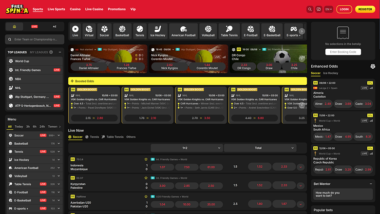 Sports gratuits sur ordinateur de Spinza Casino