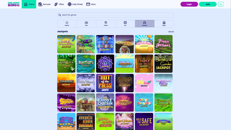 Jackpot de bureau Free Spirit Bingo