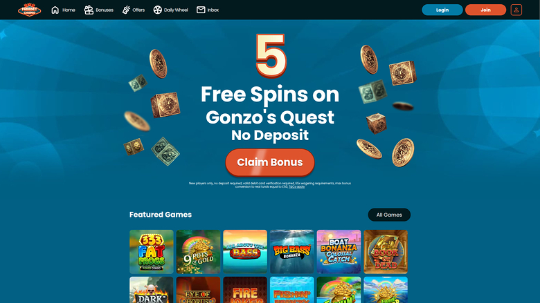 Homepage desktop di Freebet Casino