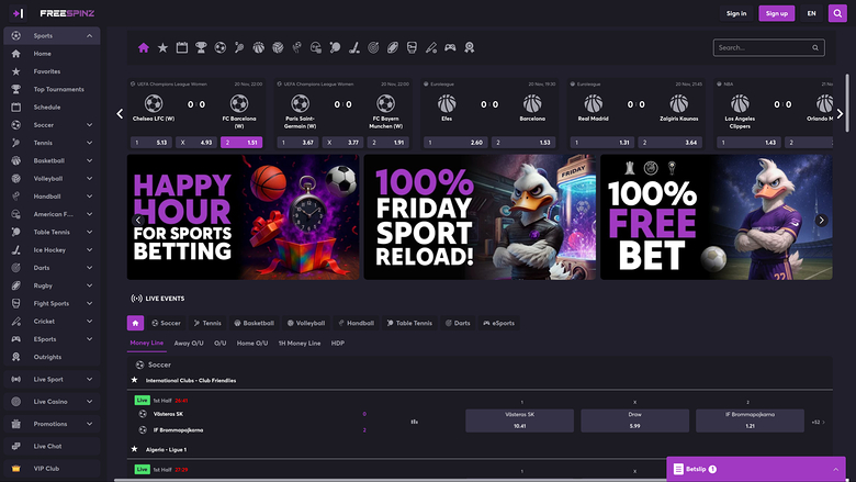 Freespinz Casino Desktop Sport