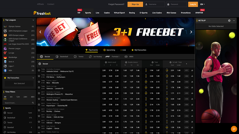 Sports sur ordinateur de bureau du casino Fresh Bet
