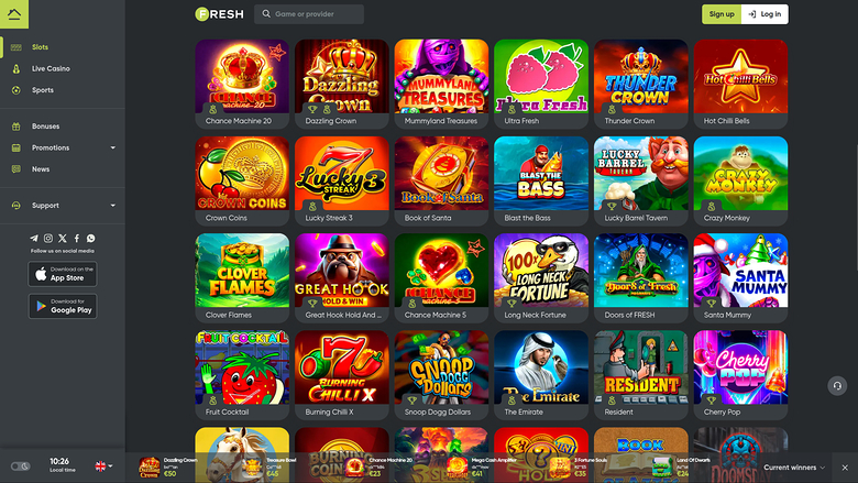 Fresh Casino Desktop Spiele