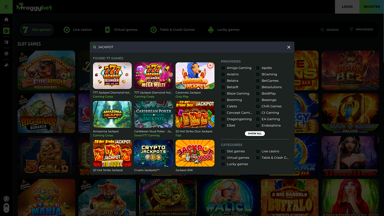 Froggybet Casino Desktop Jackpot