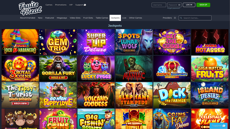 Jackpot de escritorio del casino Fruits 4 Real