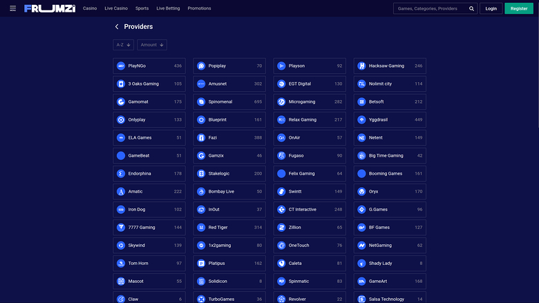 Sviluppatori di giochi desktop Frumzi Casino