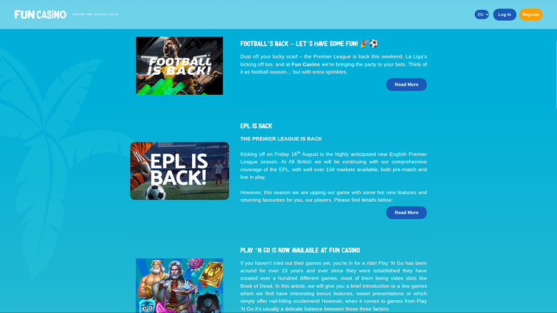 Promociones de escritorio de Fun Casino