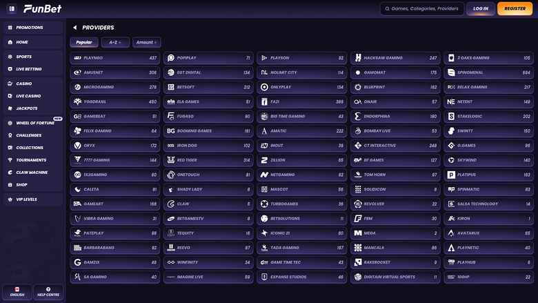 Développeurs de jeux de casino Funbet pour ordinateur