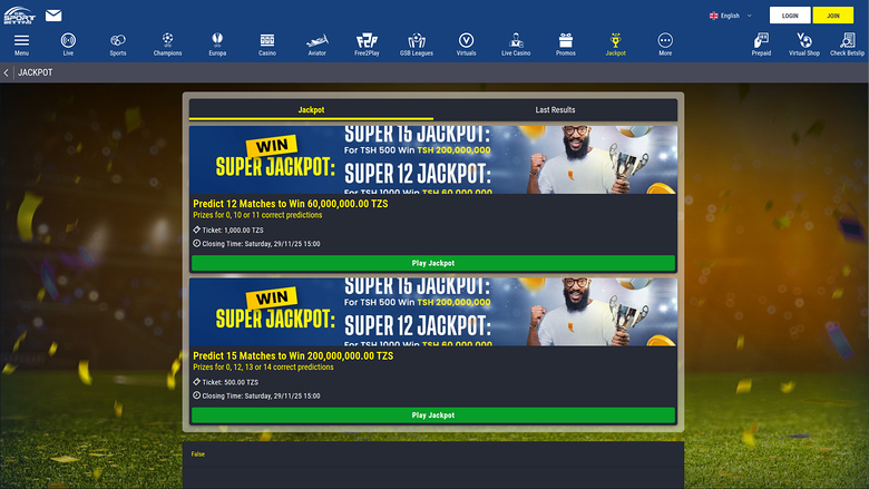Jackpot du casino Gal Sport Betting sur ordinateur