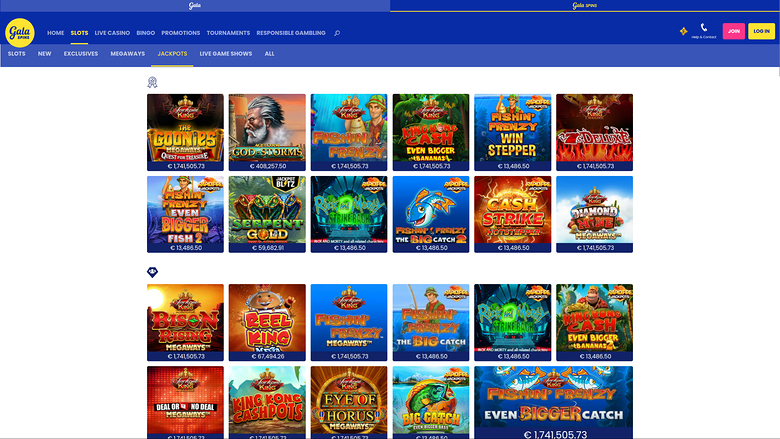 Jackpot Gala Bingo sur ordinateur