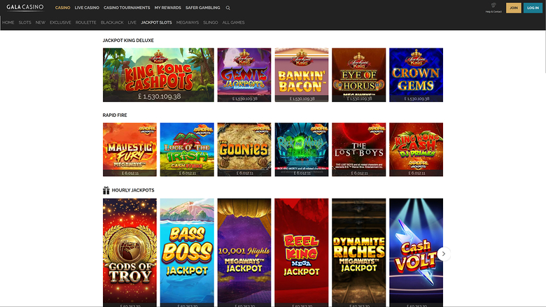 Jackpot de bureau du casino Gala