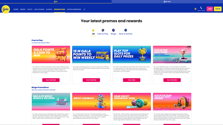 Promotions Gala Spins sur ordinateur