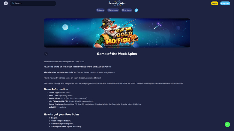 Galactic Wins Casino Deportes de escritorio