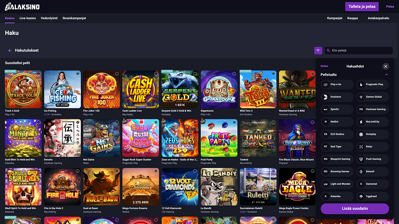 Sviluppatori di giochi per computer desktop di Galaksino Casino