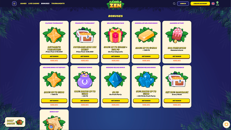 Promozioni desktop di GambleZen