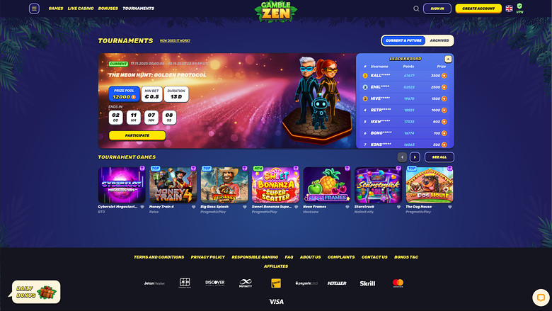 Tornei desktop di GambleZen