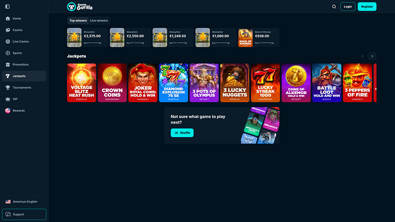Gamble Gorilla Casino Desktop Jackpot