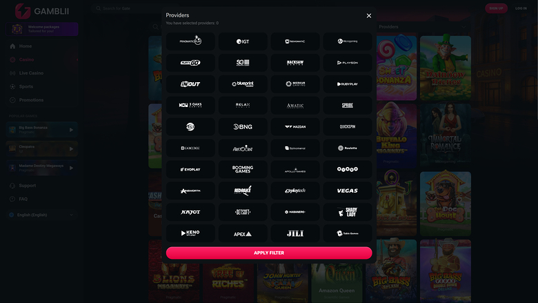 Desarrolladores de juegos de escritorio de Gamblii Casino