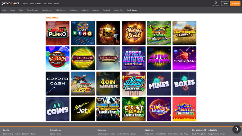 Giochi di crash del desktop di Gamebookers