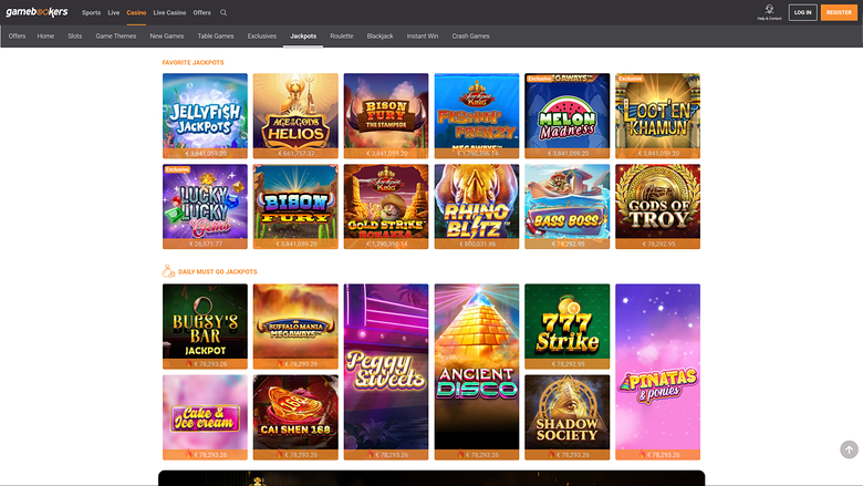 Jackpot desktop di Gamebookers