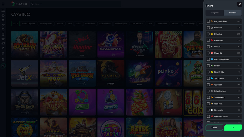 Développeurs de jeux de casino pour ordinateur Gamix