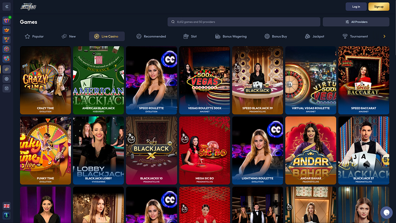 Gangsta Casino sur ordinateur avec croupier en direct