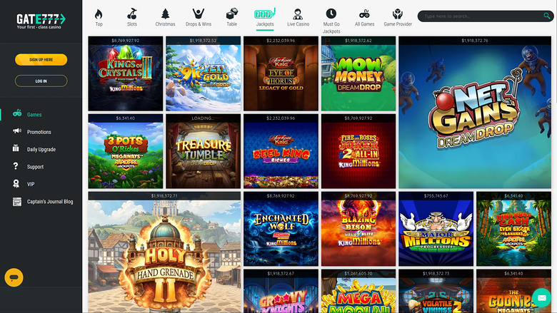 Jackpot de bureau du casino Gate 777