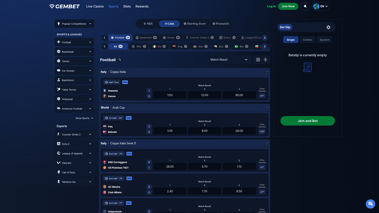 GemBet Desktop Sports