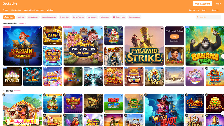Get Lucky Casino Desktop-Spiele