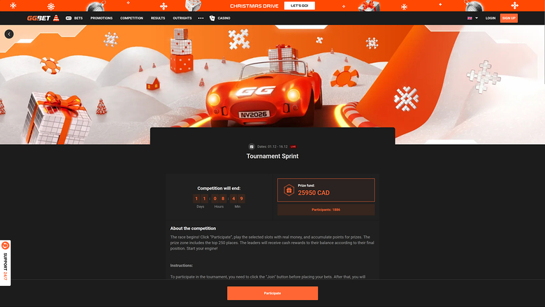 Torneo desktop del casinò GG.bet