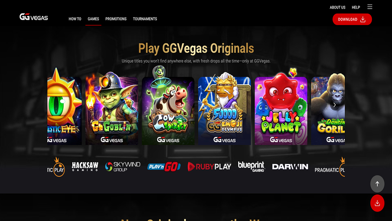 Captura de pantalla de los juegos de GGVegas Casino para ordenador