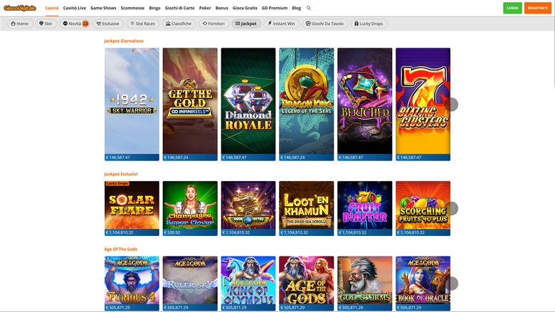 Casino Gioco Digitale Desktop avec Jackpot