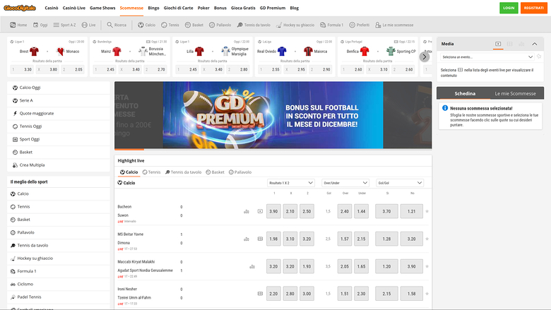 Sports de Casino Gioco Digitale Desktop