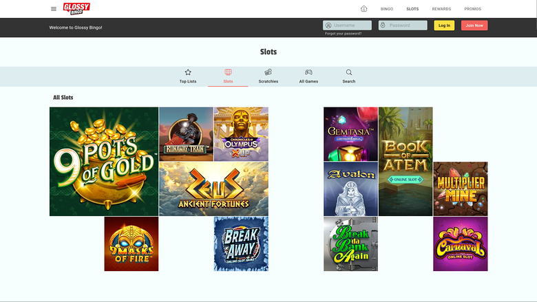 Glossy Bingo Bureau Jeux