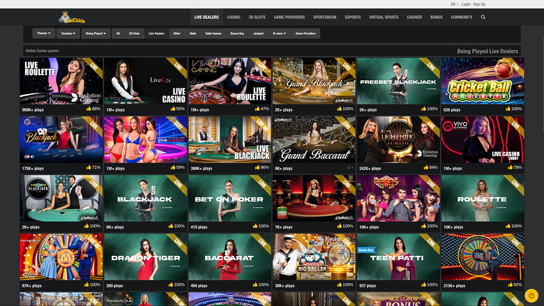 God Odds Desktop Live Dealer