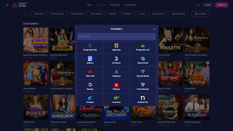 Développeurs du jeu de casino God of Wins pour ordinateur