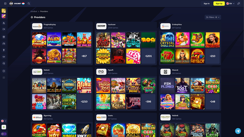 Goldbet.io Casino Desktop Game Developers