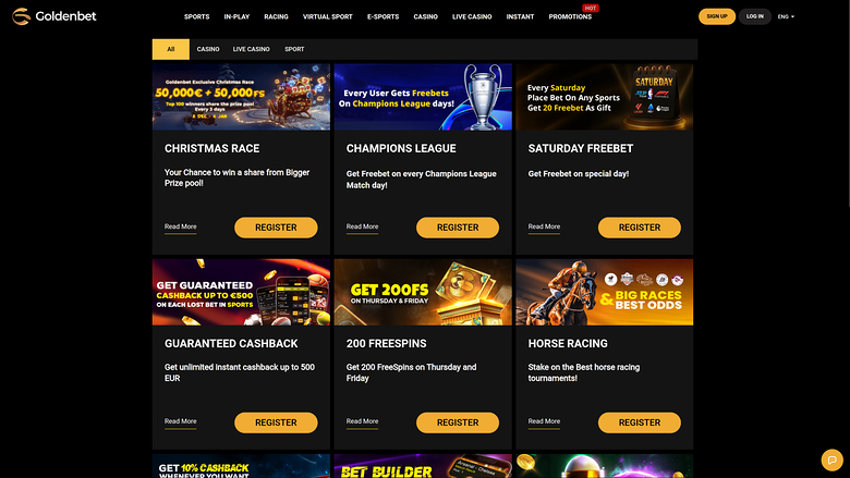 Promotions GoldenBet Casino sur ordinateur